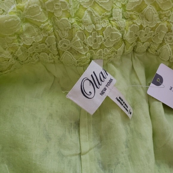 Anthropologie Ollari Lace Wide Leg Pants with Pom Pom Tassel Drawstring Waist - Picture 10 of 13